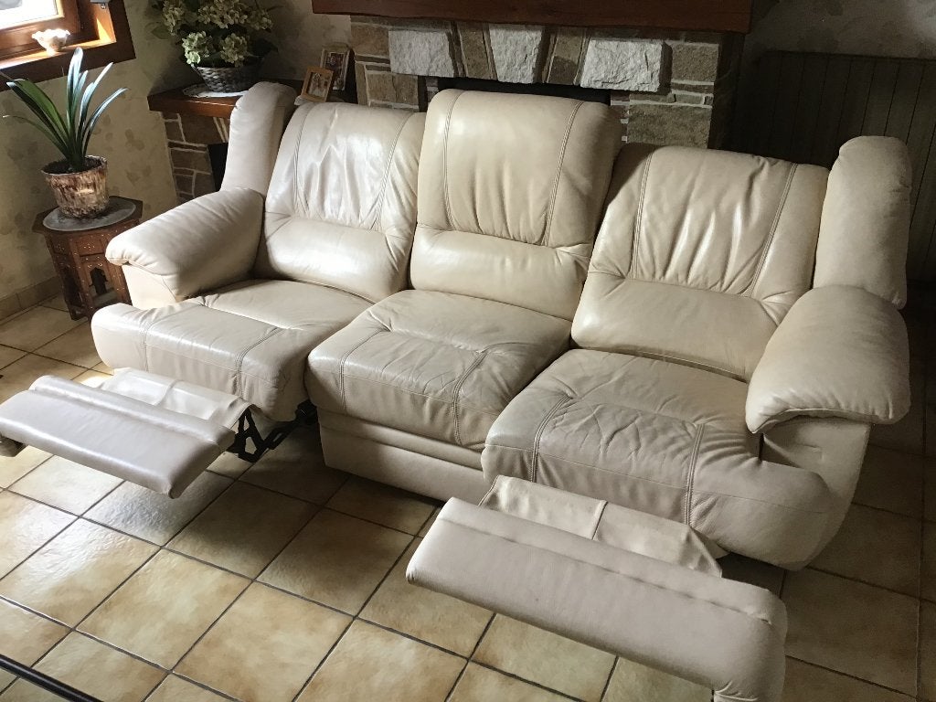 Canapé, Moins de 150 cm, Cuir, Enlèvement, Utilisé