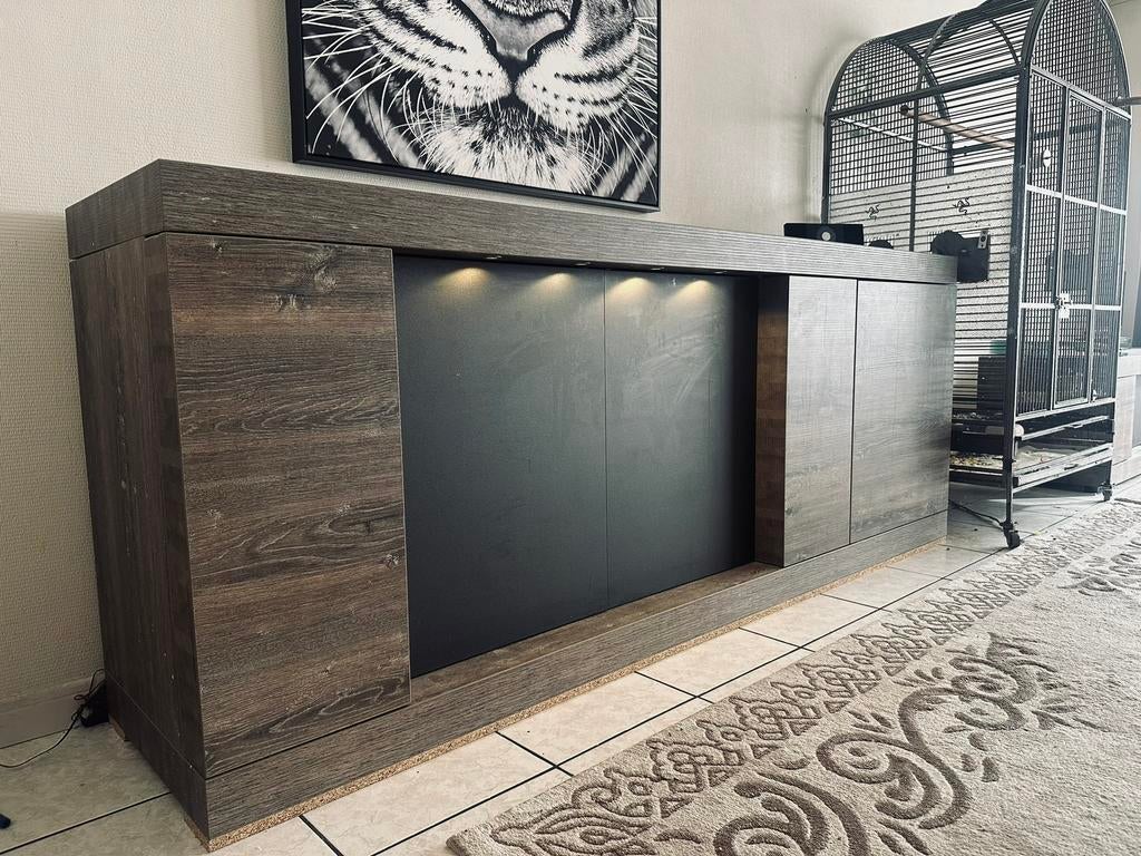 Moderne tv-meubel + kast + salontafel (set) met LED, Ophalen, Zo goed als nieuw
