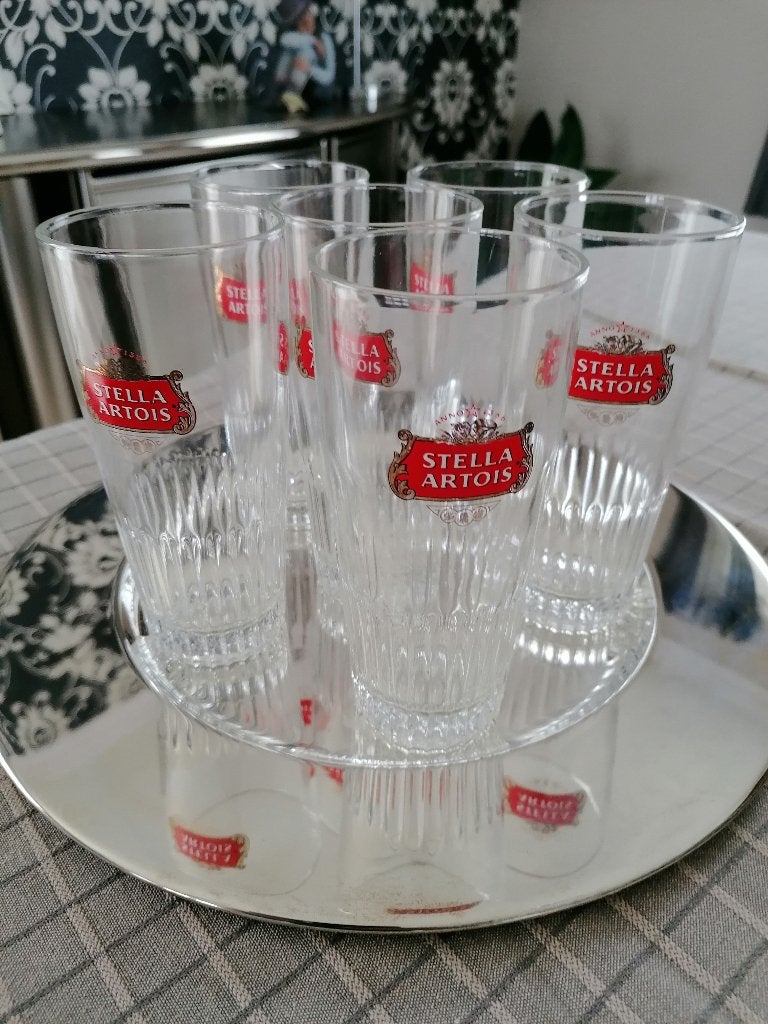 6 glazen Stella Artois, Ophalen, Zo goed als nieuw, Stella Artois