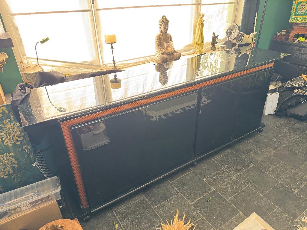 Tres beau Meuble Laqué Noir Design Type Buffet, Huis en Inrichting, Kasten |Televisiemeubels, Ophalen, Gebruikt, Tres beau Meuble Laqué Noir Design Type Buffet