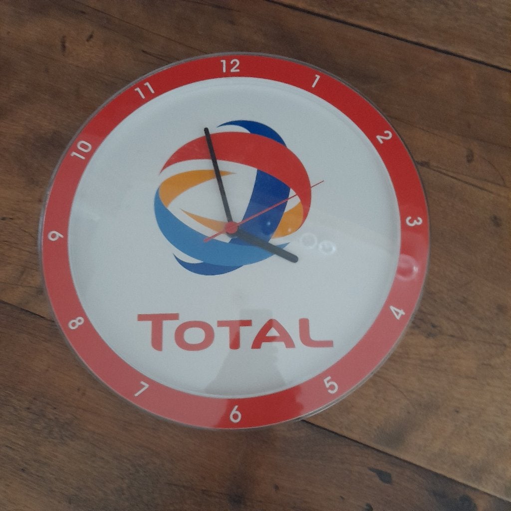horloge murale décorative avec logo total vintage, Collections, Enlèvement ou Envoi