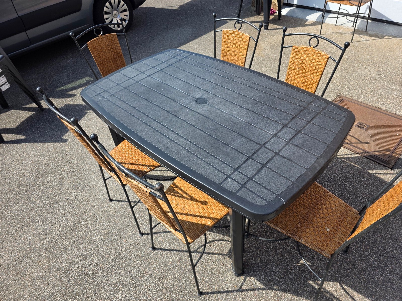 ensemble de jardin Table et 6 chaises, Jardin & Terrasse, Enlèvement, Osier