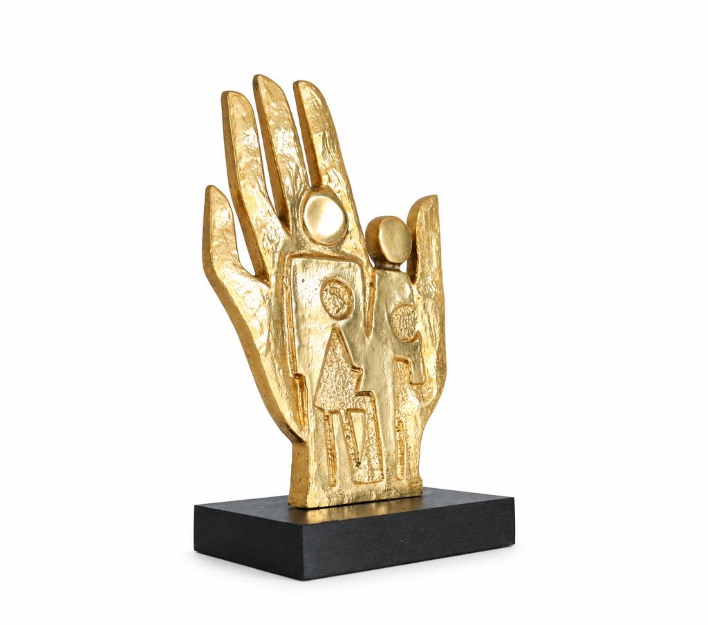 Heavy Brutalist statue - Gestileerd bronzen beeld ca.1980, Antiquités & Art, Enlèvement ou Envoi, Sculpture, Métal