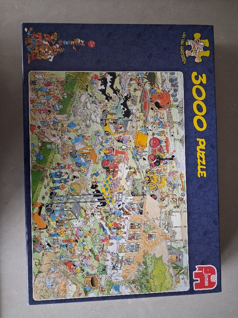Jan Van Haasteren puzzel boerderij 3000 stukjes, Enlèvement ou Envoi, Plus de 1 500 pièces, Comme neuf, Puzzle