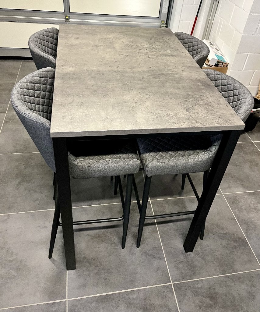 Table haute et 4 chaises, Maison & Meubles, Neuf, 100 à 150 cm, Quatre personnes, Enlèvement