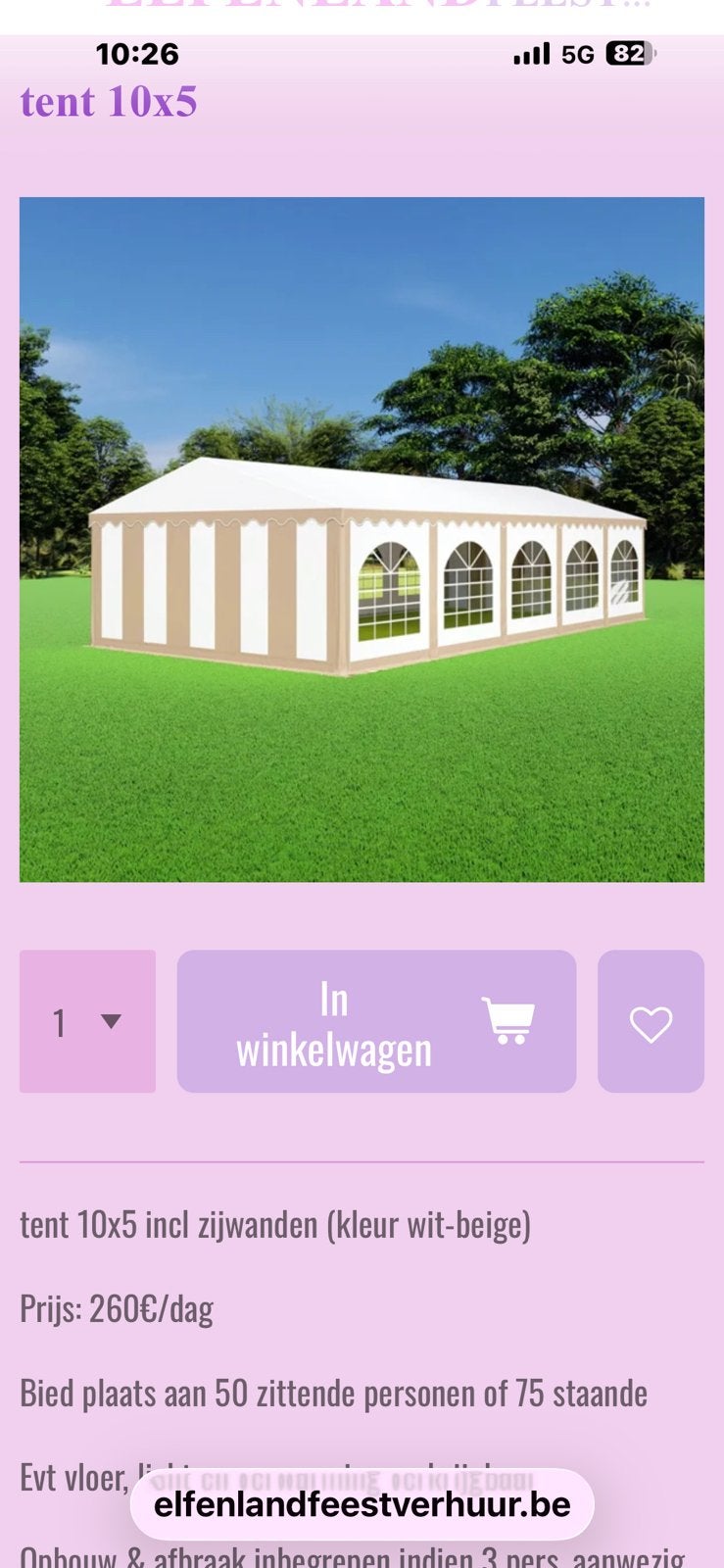 Tent te koop, Ophalen