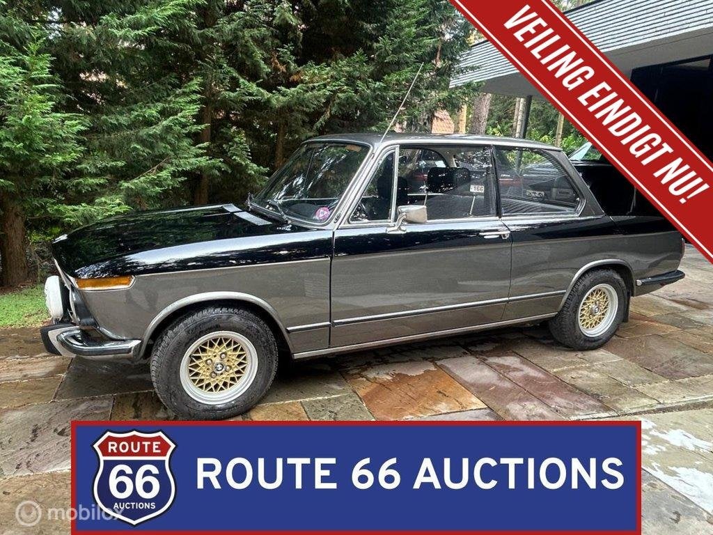 BMW 2002 Ti | 1975 | Route 66 Auctions, Auto's, Oldtimers, Zwart, Bedrijf, Handgeschakeld, Overige carrosserie