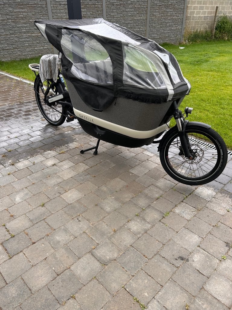 Bakfiets Gazelle Makki, Ophalen, 3 kinderen, Huif, Nieuw