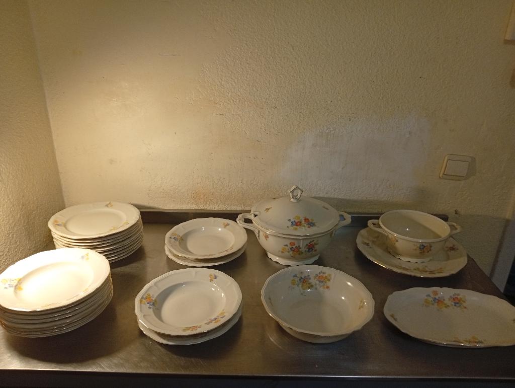 Vintage tafelset „Rheinkrone Bavaria” (28 stuks), Antiek en Kunst, Antiek | Servies compleet, Ophalen