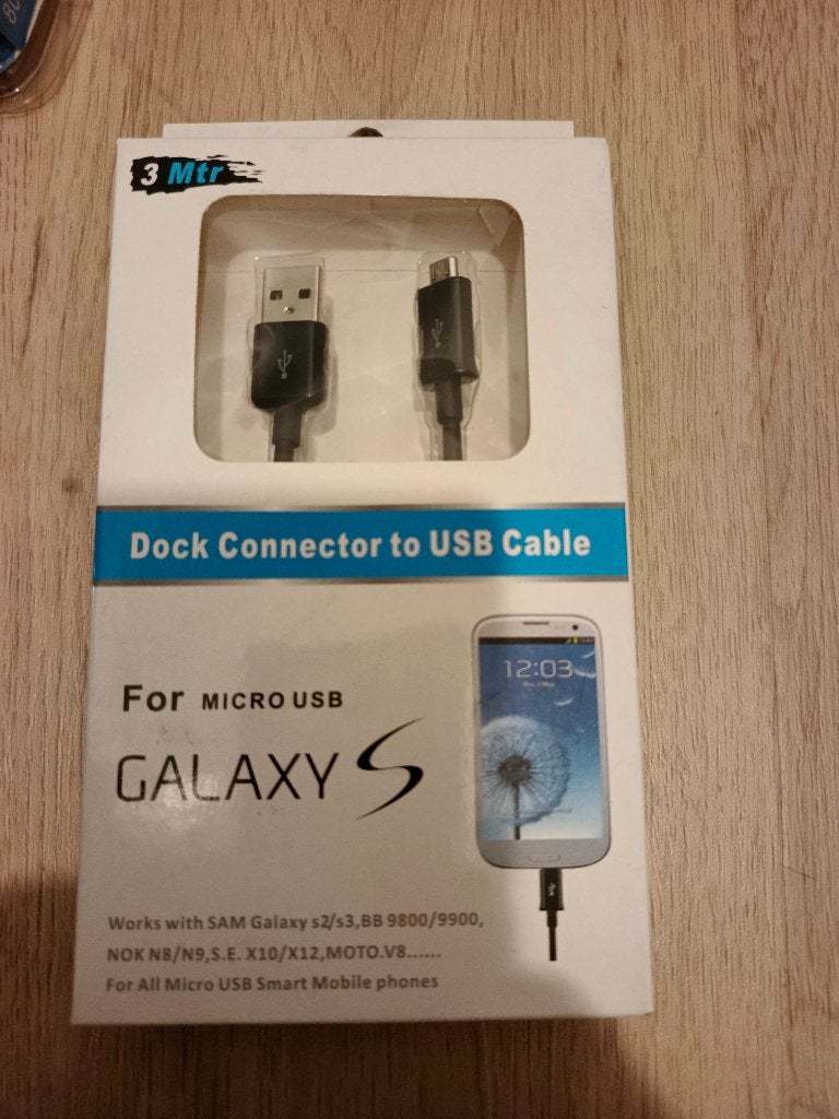 Câble USB-A vers Micro-USB 3 m noir neuf, Enlèvement, Neuf, Noir