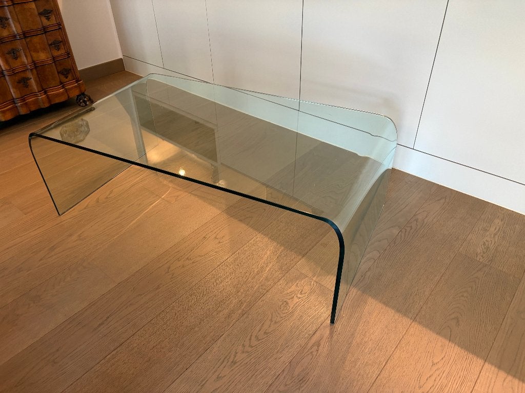 Transparante glazen salontafel – 110 \ 60 cm, Huis en Inrichting, Tafels | Salontafels, Ophalen, 100 tot 150 cm, 50 tot 100 cm