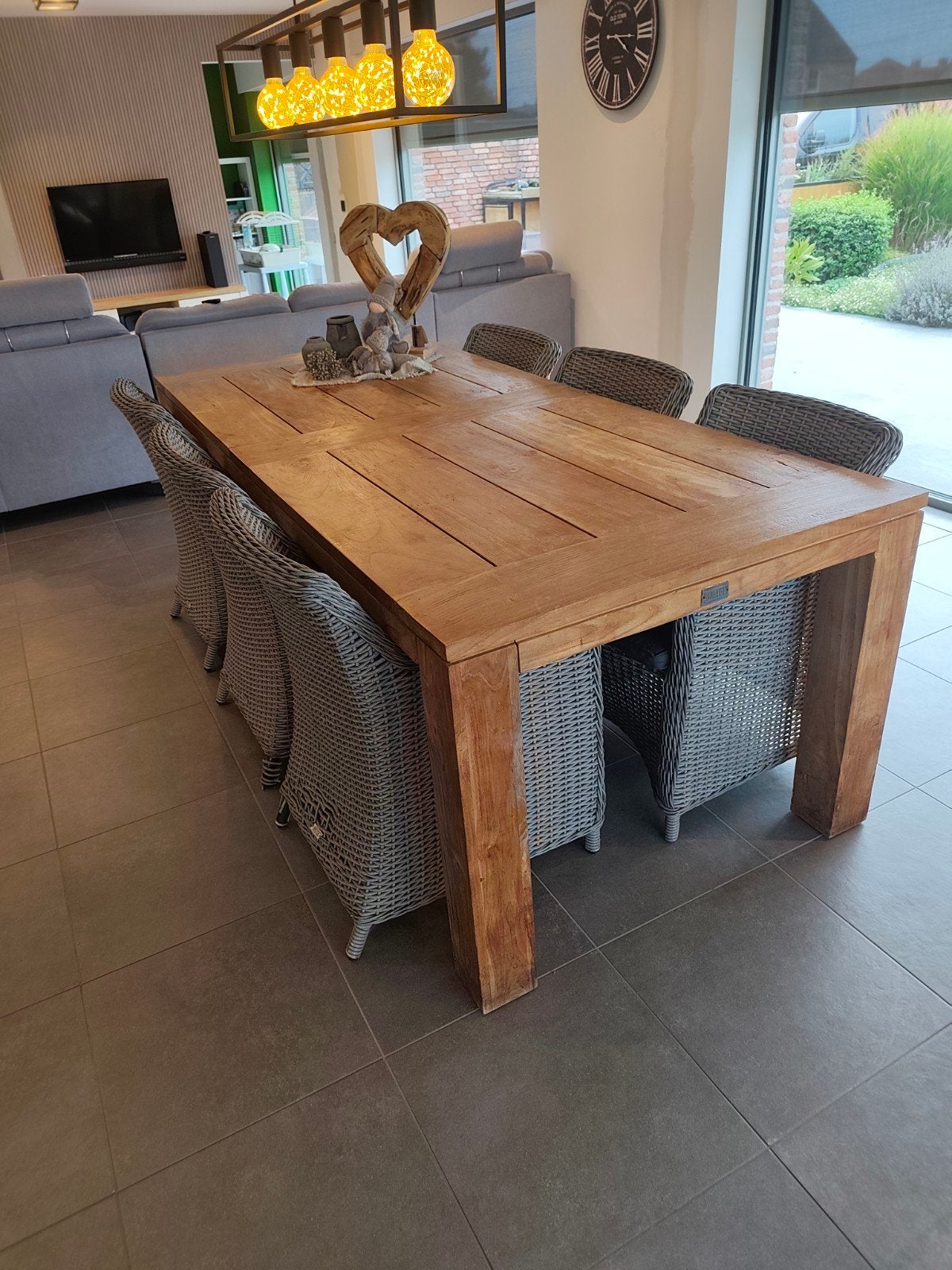 Massief teakhouten eettafel – 230 x 100 cm, Ophalen