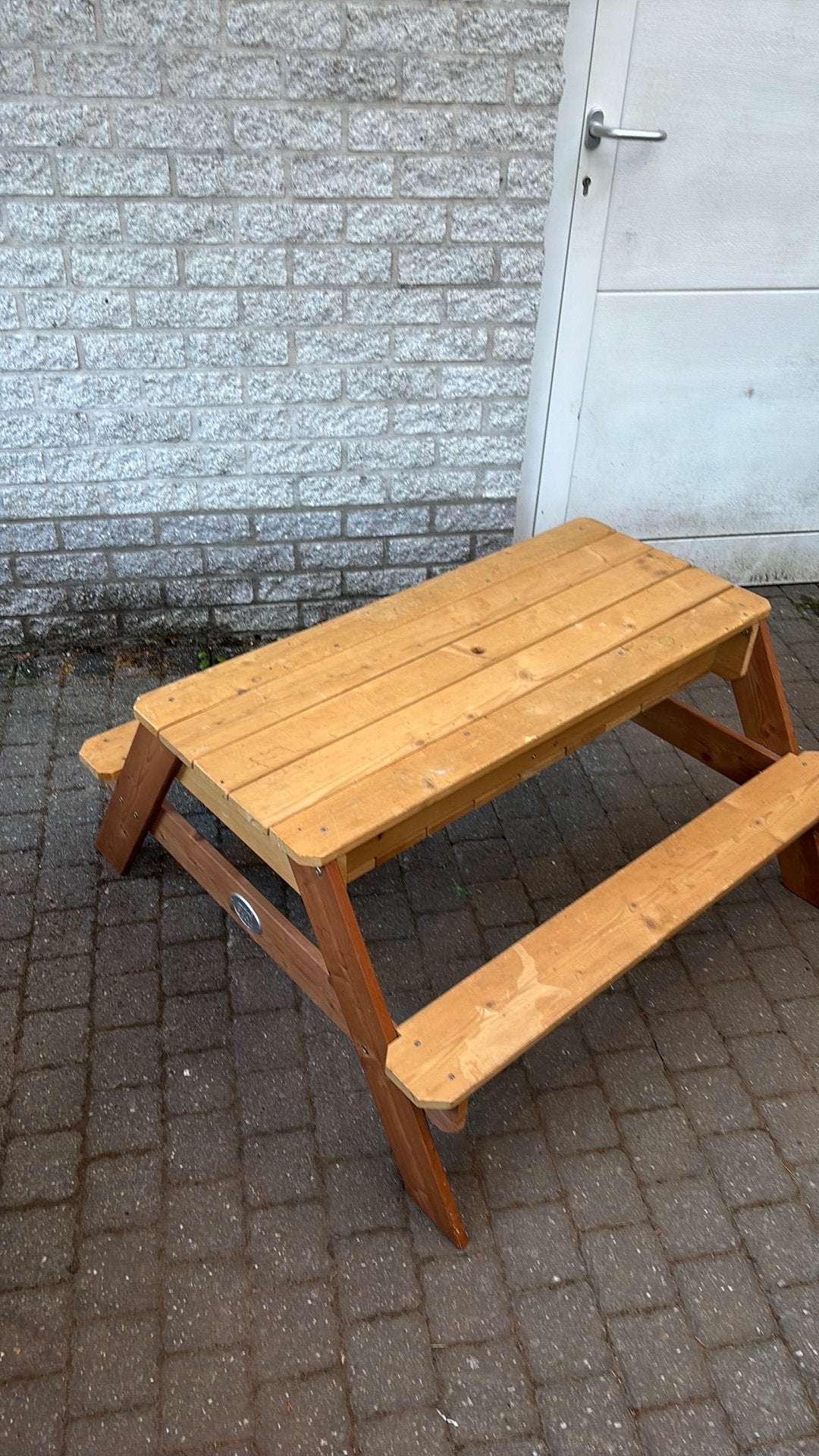 Picknicktafel voor kindjes, Tuin en Terras, Ophalen, Gebruikt, Hout, Kinderpicknicktafel