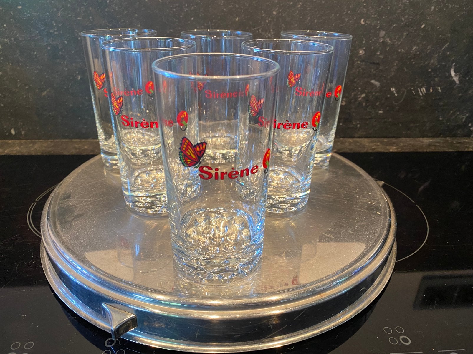 6 vintage SIrène - Stella Artois limonade glazen, Verzamelen, Ophalen of Verzenden, Gebruikt, Glas of Glazen, Stella Artois