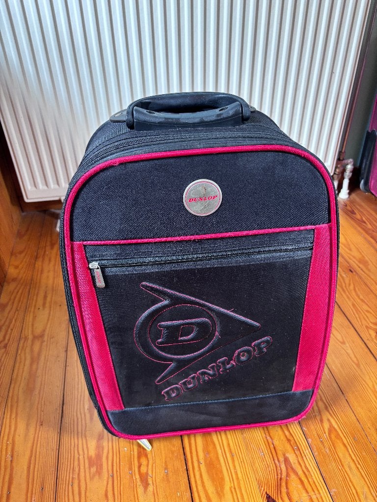 Valise de voyage Dunlop noir/rouge, taille cabine, 35 à 45 cm, Plastique souple, Enlèvement, 50 à 60 cm