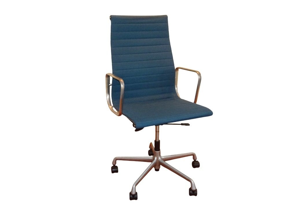 Veilinghuis Oranje bureaustoel EA119 Charles Ray Eames Vitra, Huis en Inrichting, Bureaustoelen, Ophalen, Gebruikt, Blauw, Bureaustoel
