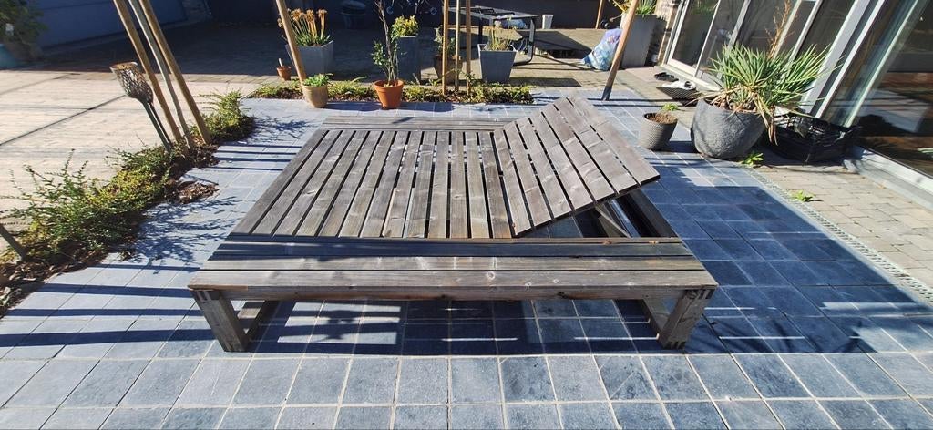 Dubbele solide ligbank Thermo Wood, Ophalen