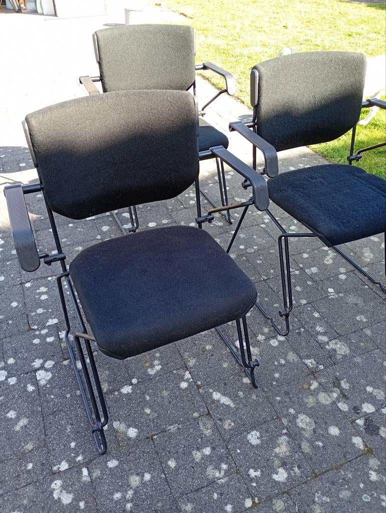 3 design stoelen Giroflex 33 (Albert Stoll), Maison & Meubles, Chaises, Utilisé, Trois, Métal, Noir, Enlèvement