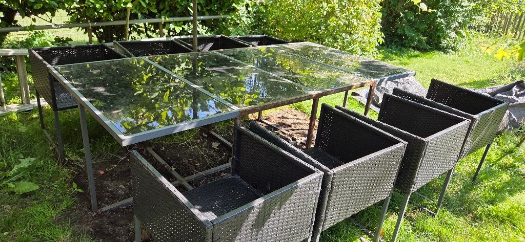 Tuinset, Osier, Salons de jardin, 8 places, Enlèvement