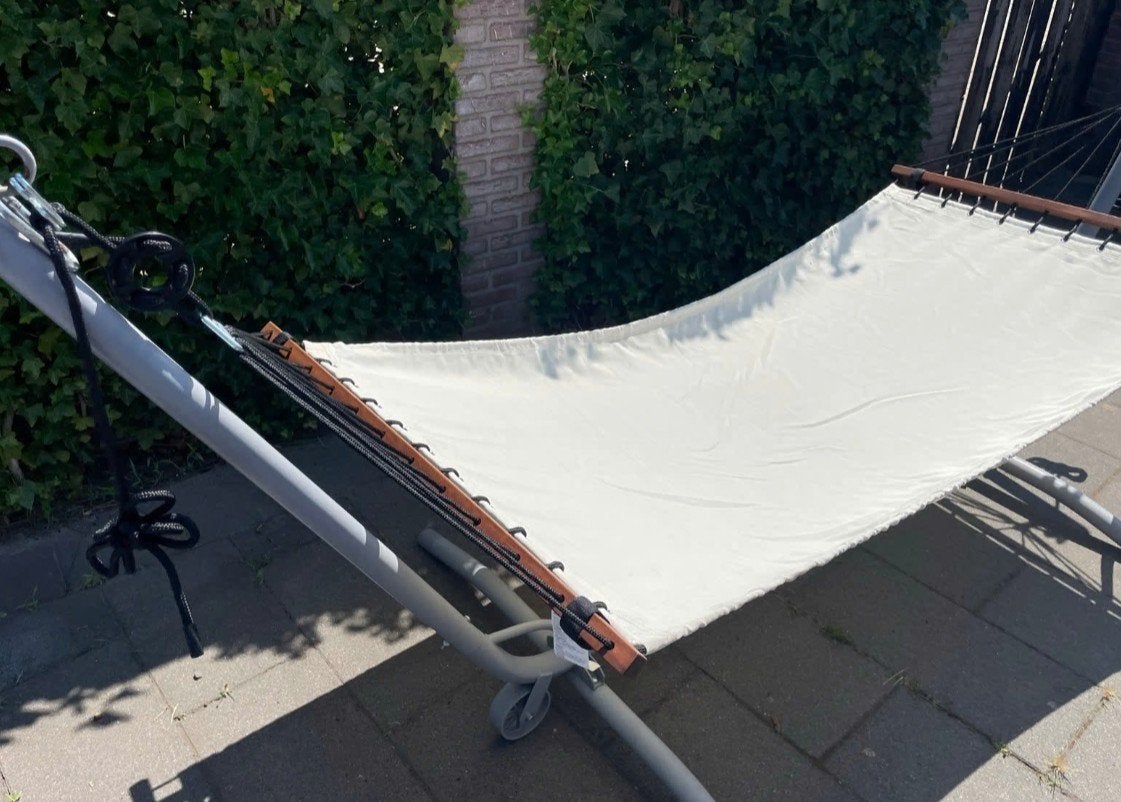 hangmat + staander, Ophalen, Met standaard, Zo goed als nieuw, Eenpersoons