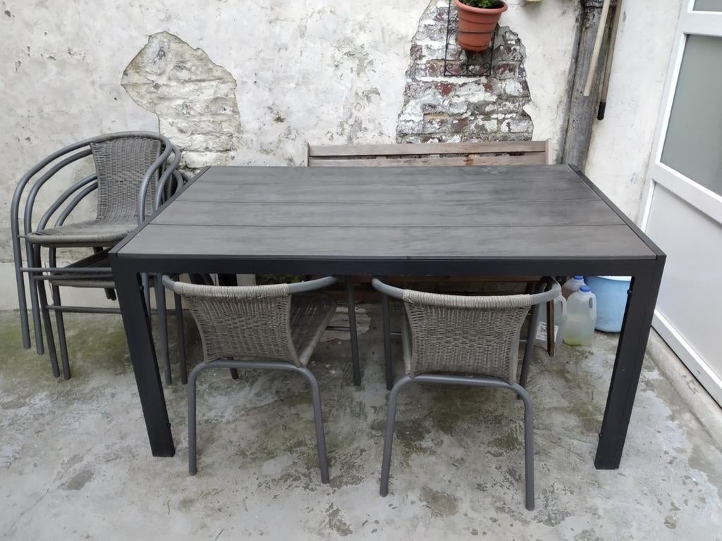 Table de jardin avec 6 chaises, Enlèvement ou Envoi