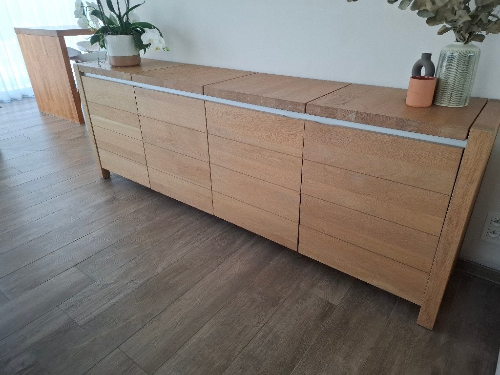 Eiken dressoir kast, 25 à 50 cm, 200 cm ou plus, Enlèvement, Utilisé