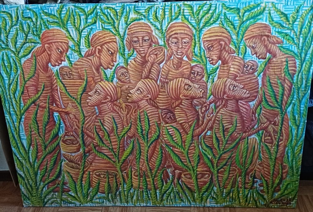 Menze Kibanga (1925-1999), Antiquités & Art, Tableau, Afrique, Enlèvement ou Envoi, Peint