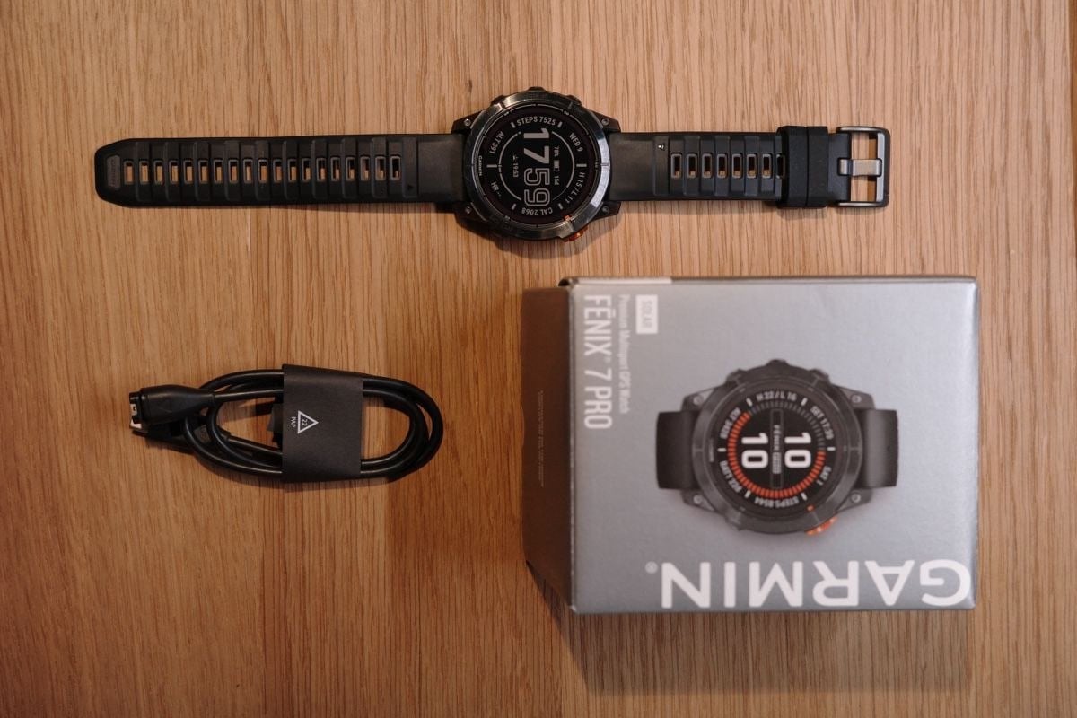 Garmin Fenix 7 Pro Solar 47mm horloge, Handtassen en Accessoires, Stappen, Zwart, Garmin, Ophalen of Verzenden