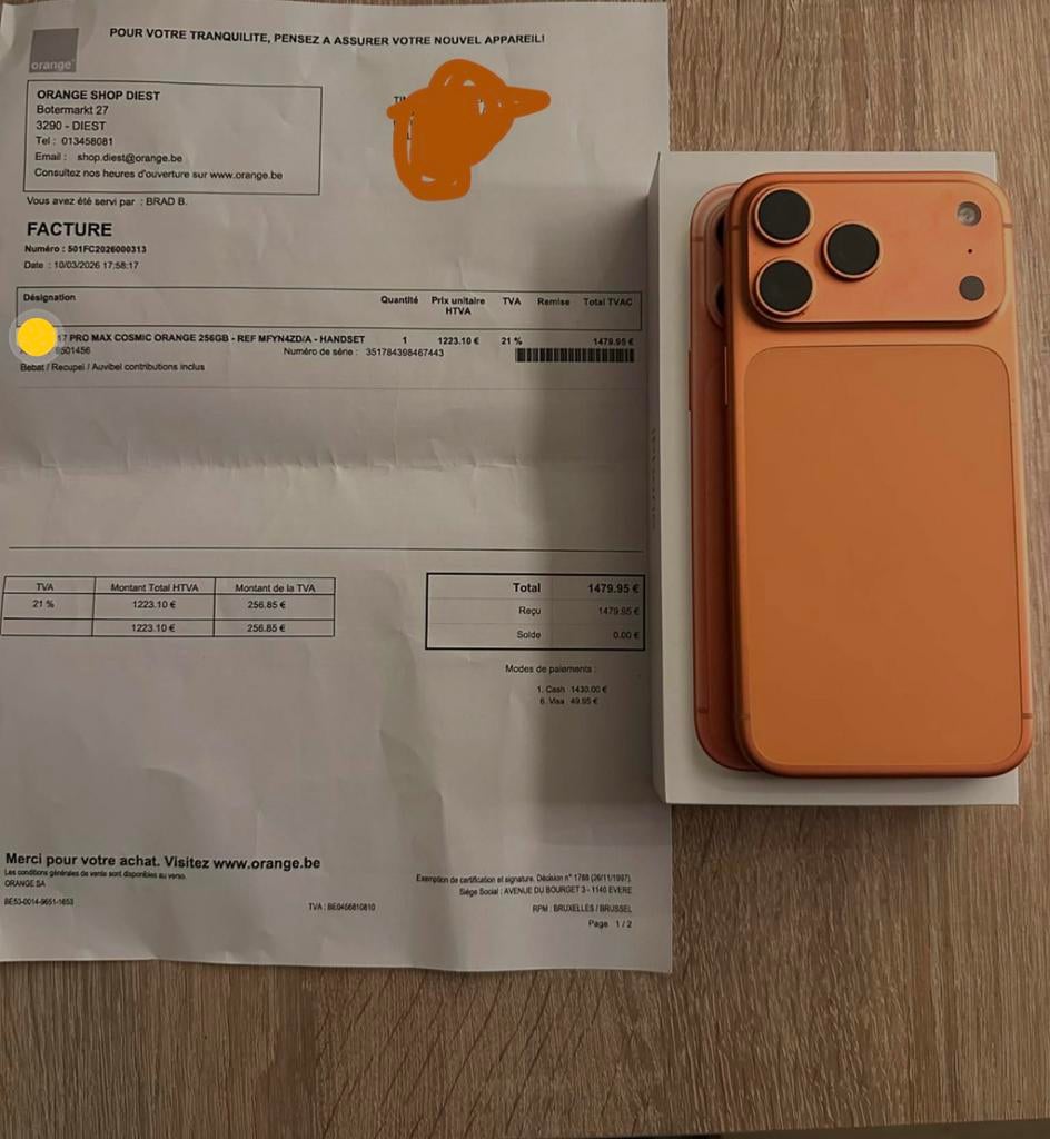 iphone 17 pro max batterij 100%, Télécoms, Téléphonie mobile | Housses, Coques & Façades | Apple iPhone, Enlèvement, Comme neuf