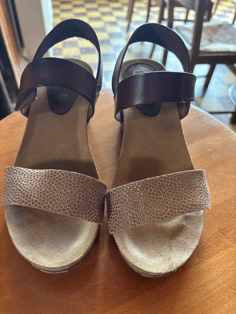 Bruine Sleehak sandalen van Hee, Kleding | Dames, Bruin, Zo goed als nieuw, Sandalen of Muiltjes, Ophalen of Verzenden