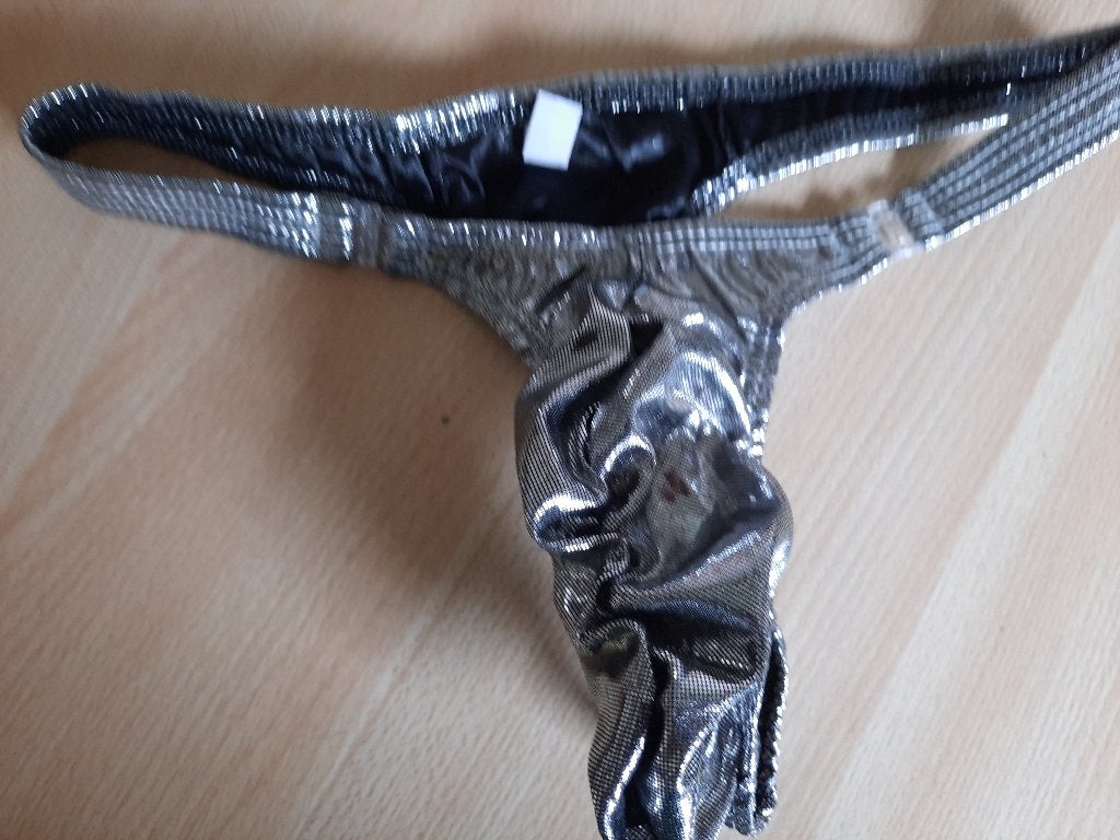 Grijs kleurige blinkende string, Ophalen of Verzenden, Grijs, Geen merk, Slip