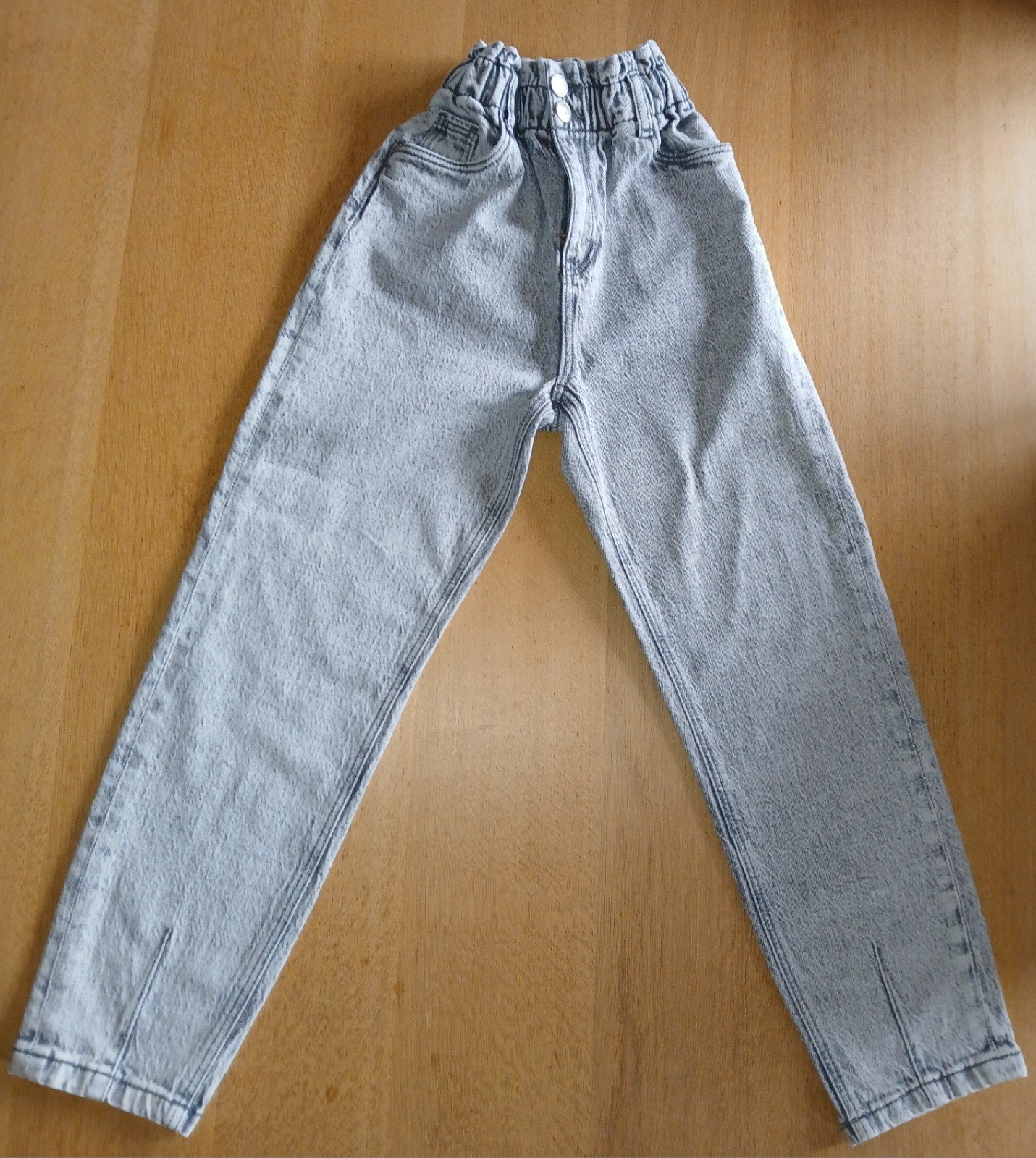Grijze katoenen jeans voor meisjes maat 10 jaar 140 - TAO, Kinderen en Baby's, Kinderkleding | Maat 140, Broek, Tape à l'oeil