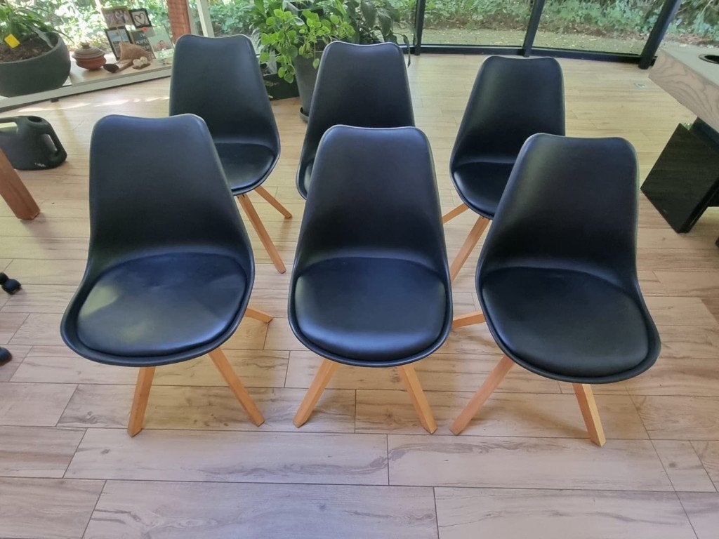 Kuipstoelen zwart, Gebruikt, Zwart, Vijf, Zes of meer stoelen, Ophalen