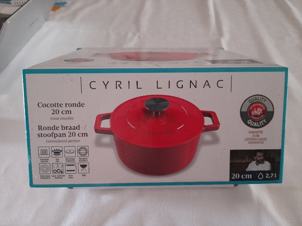 Cyril Lignac - braadpan 20 cm -  Cocotte Ronde  2,7L, Ophalen, Nieuw, Gietijzer, Overige typen