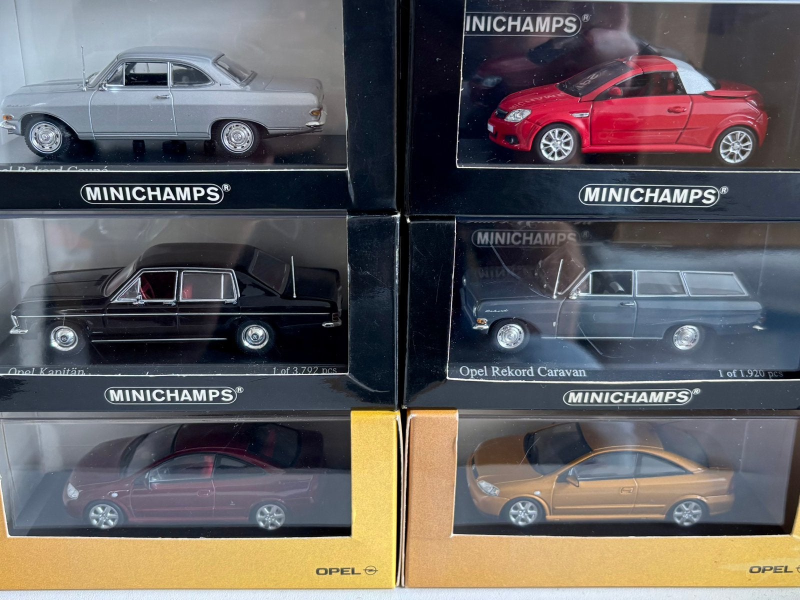 1:43 set 6X opel - MINICHAMPS, Ophalen of Verzenden, Zo goed als nieuw, MiniChamps