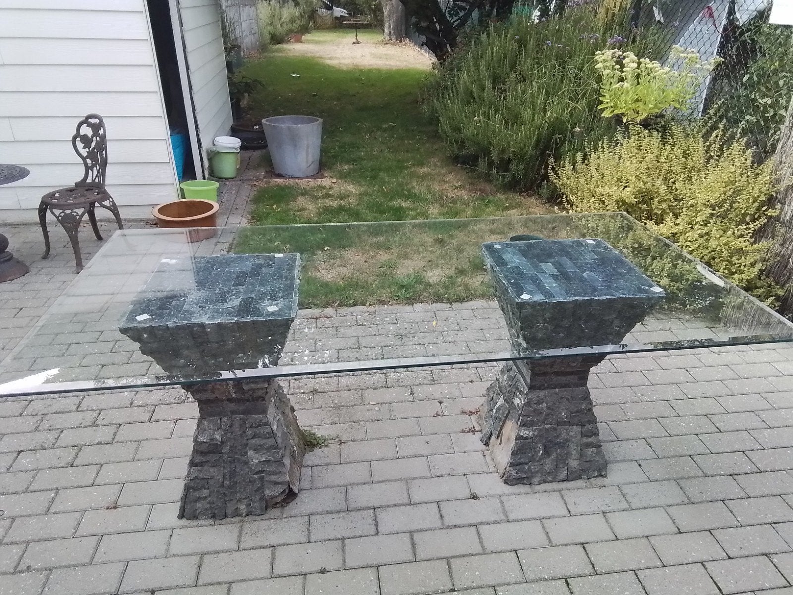 Glazen tafelblad, Ophalen, Gebruikt, 200 cm of meer, 50 tot 100 cm