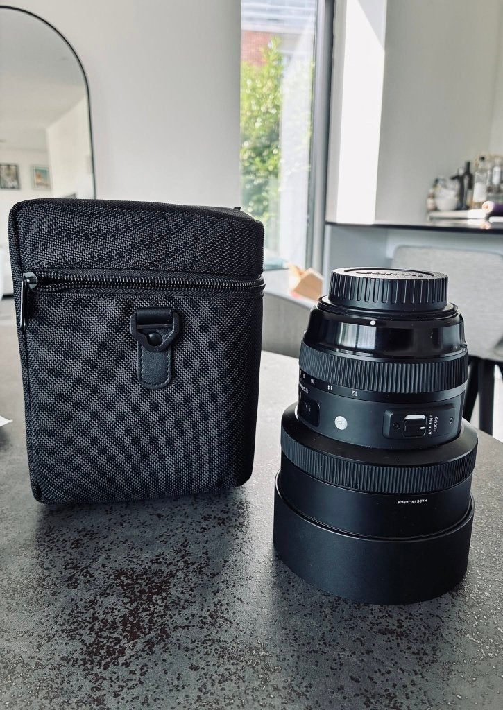 Sigma 12-24mm F4 DG HSM Art, Audio, Tv en Foto, Foto | Lenzen en Objectieven, Gebruikt, Sigma, 12 mm, Beschermhoes/tas