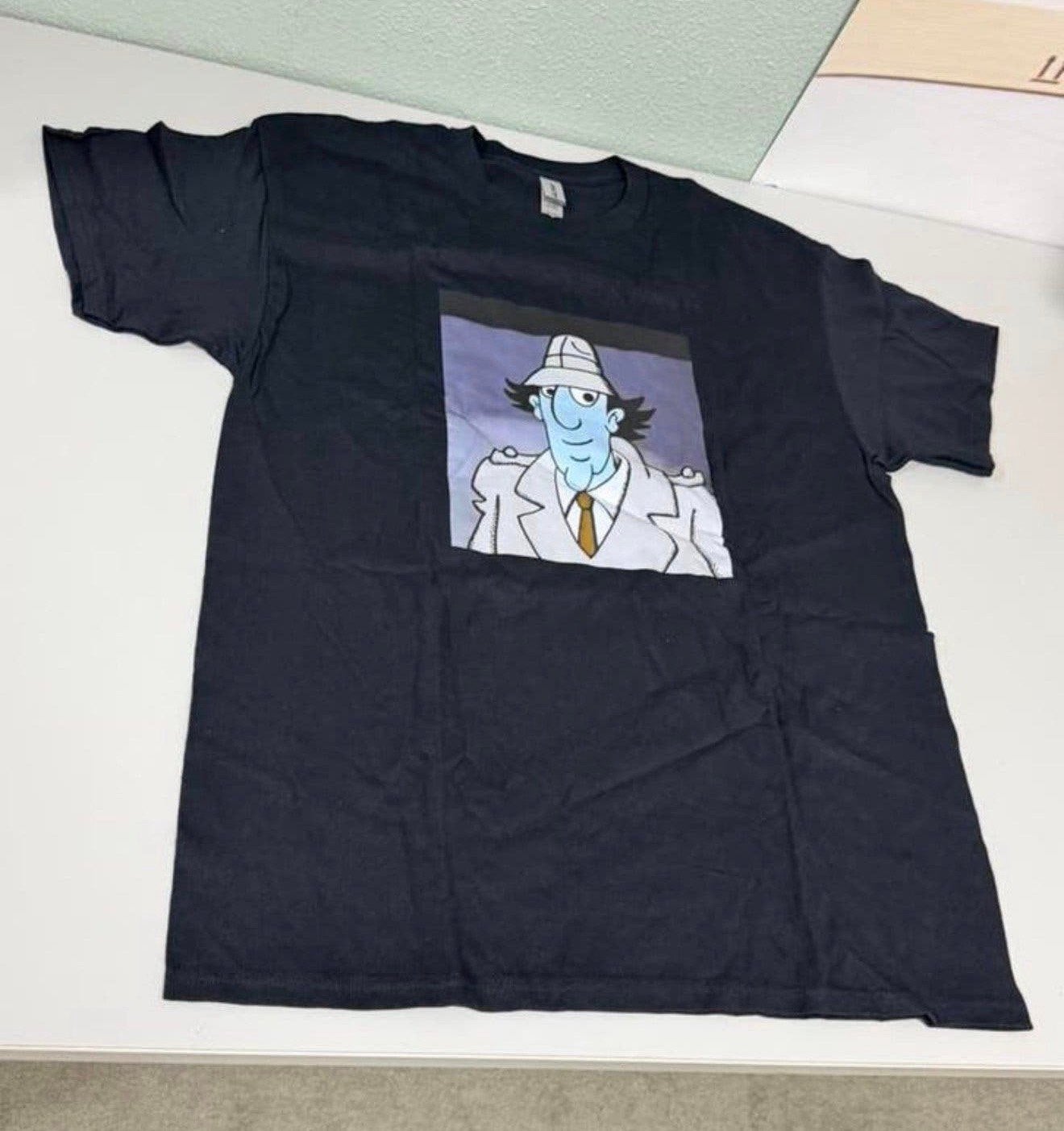 T-shirt noir Inspector Gadget, taille L, dessin animé, neuf, Enlèvement ou Envoi, Neuf, Taille 52/54 (L), Noir