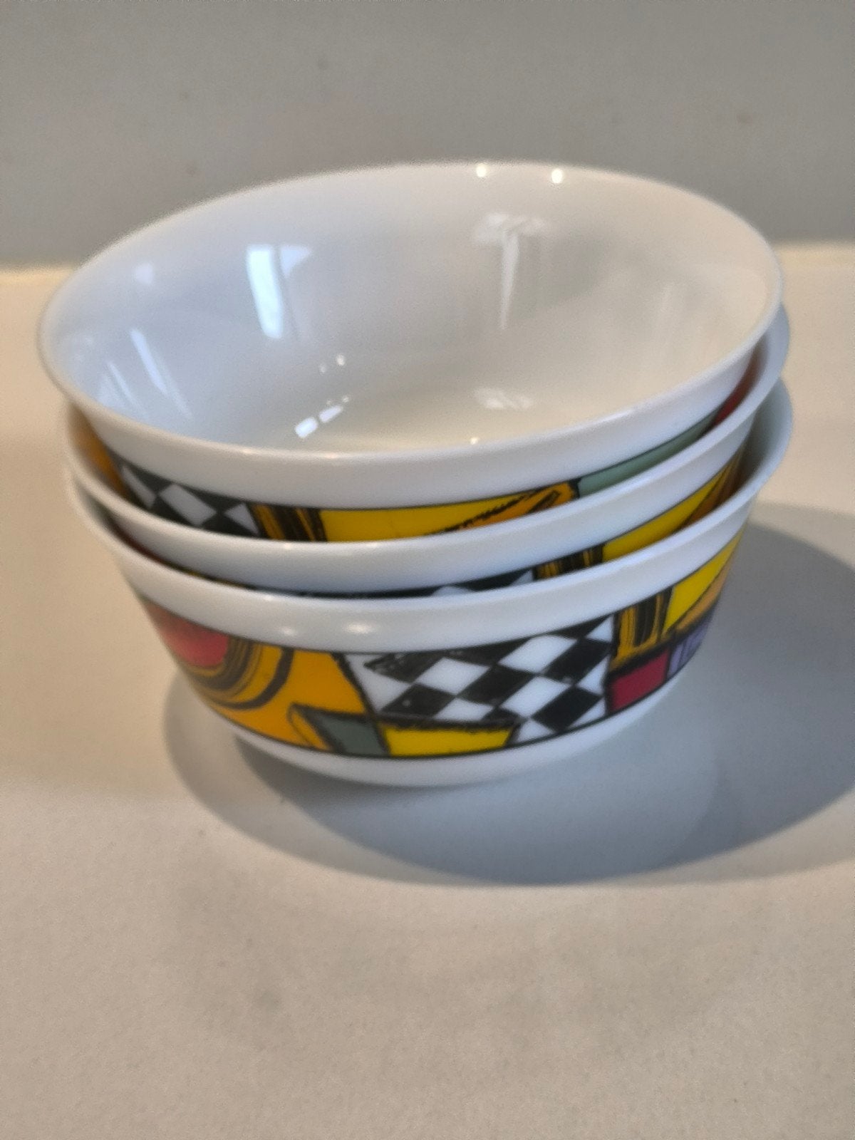 Retro bowls, Santiago/patchwork, jaren 80, Ophalen of Verzenden, Glas