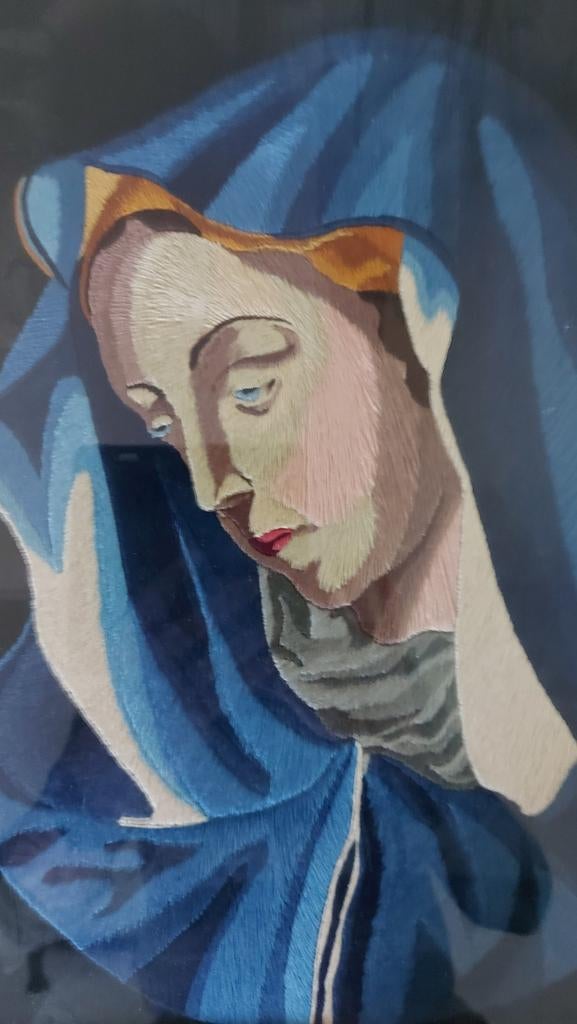 Madera Dolorosa.textielkunst, Antiek en Kunst, Kunst | Schilderijen | Modern, Ophalen