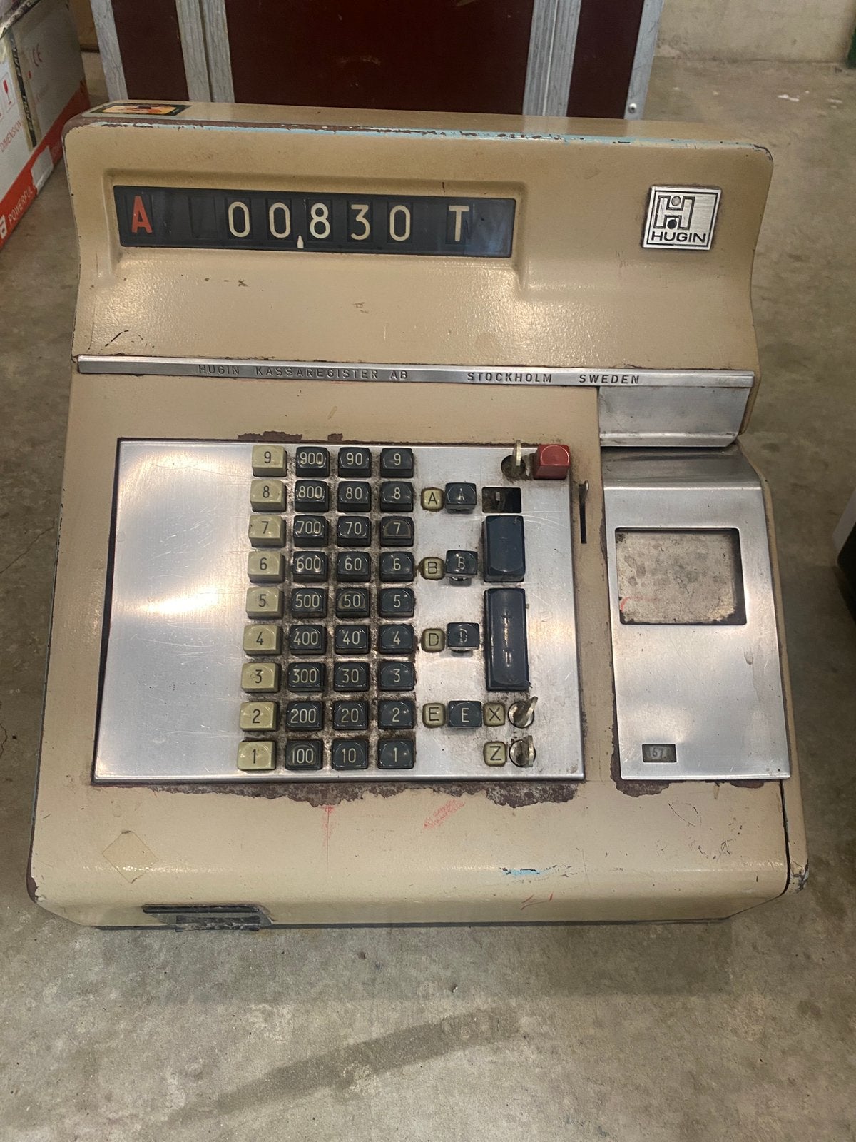 Vintage HUGIN Kassaregister- Type A-Origineel Zweeds, Antiquités & Art, Antiquités | Bureau & Affaires, Enlèvement