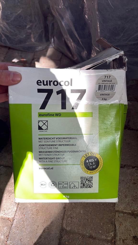 Eurocol 717 voegsel light grey 2,5 kg eurofine, Doe-het-zelf en Bouw, Tegels, Ophalen, Zo goed als nieuw