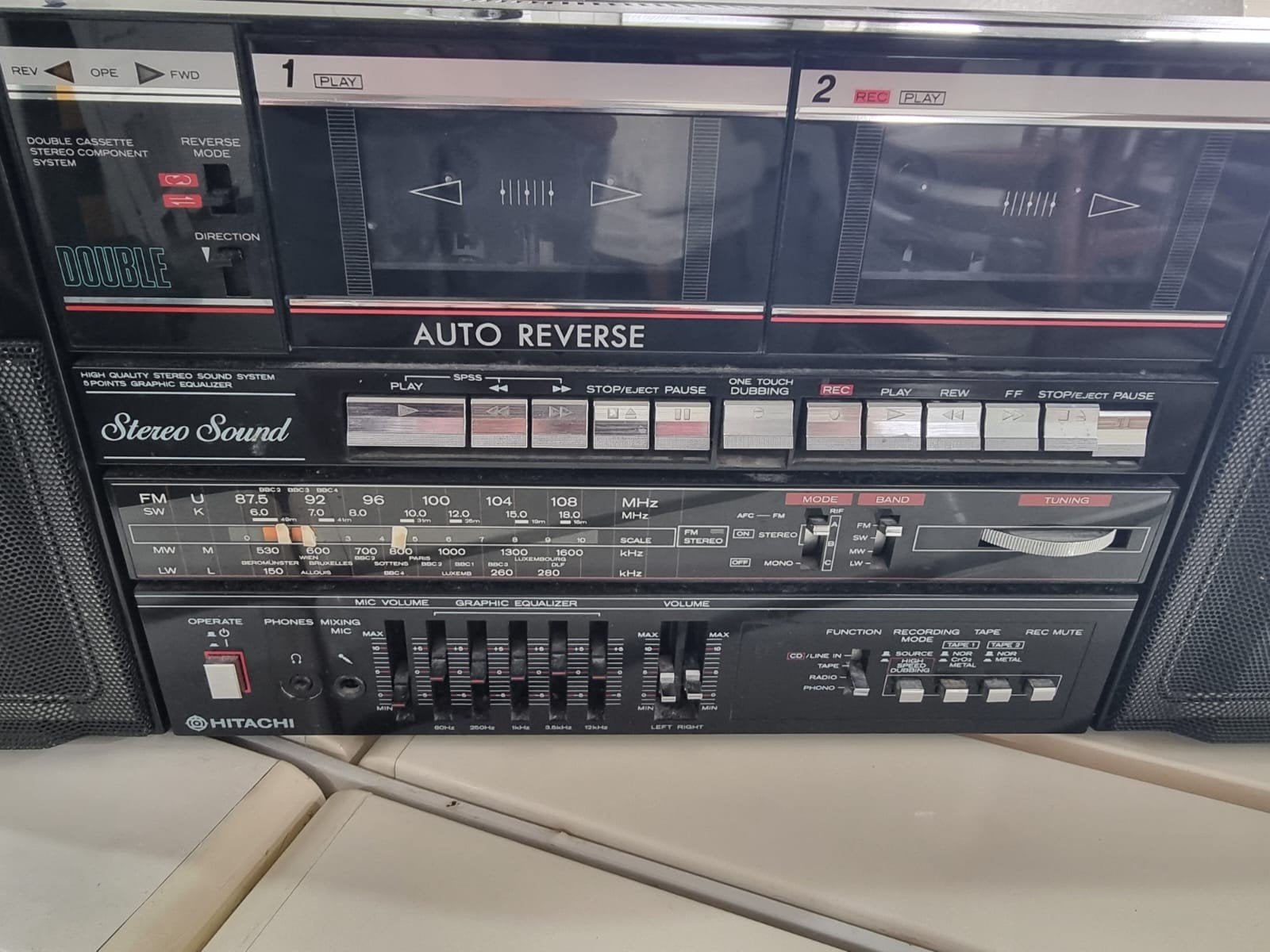 Enregistreur radio stéréo portable Hitachi vintage des année, Enlèvement