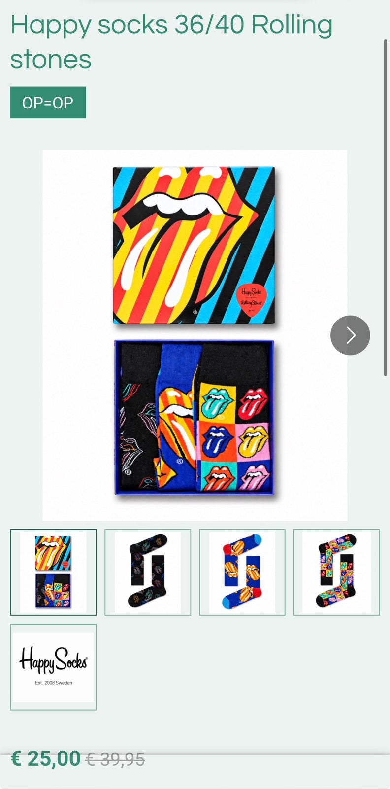 Happy socks rolling stones, Kleding | Heren, Ophalen, Nieuw