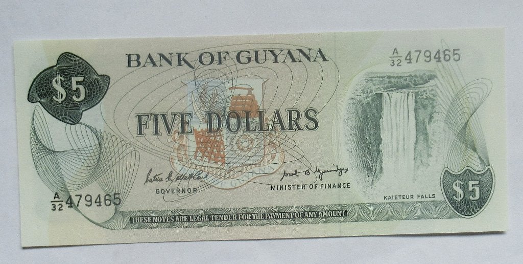 Guyana 5 dollars 1989, Timbres & Monnaies, Billets de banque | Amérique, Envoi, Amérique du Sud