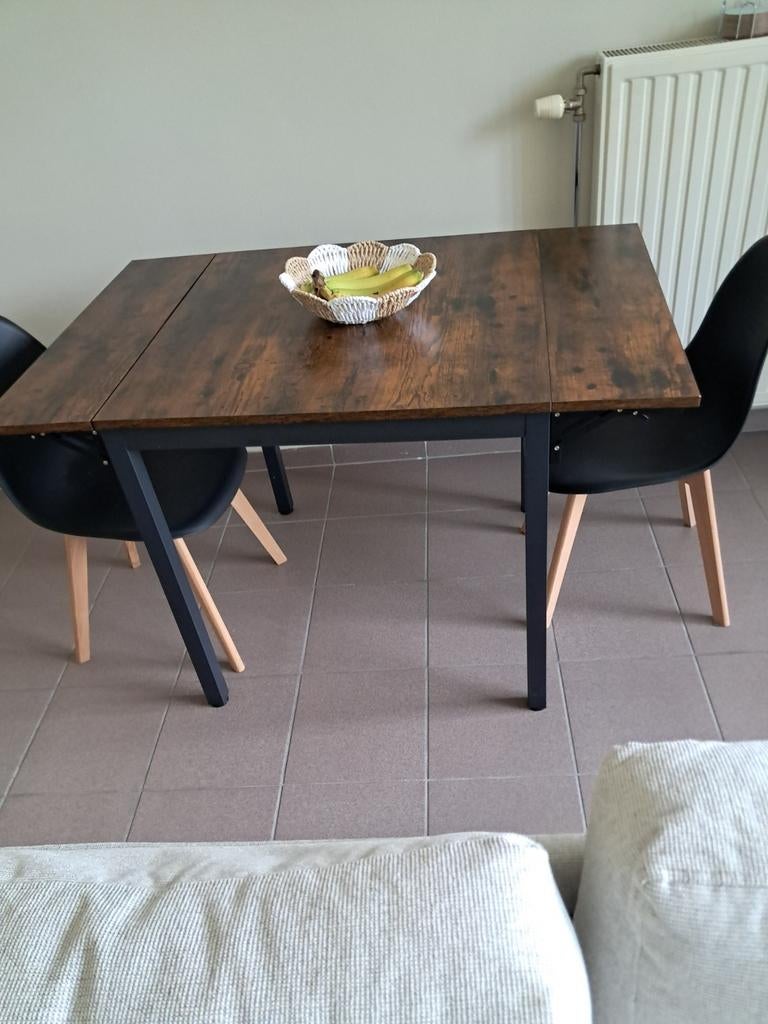 Industriële inklapbare tafel met 2 stoelen, Huis en Inrichting, Tafels | Eettafels, Ophalen