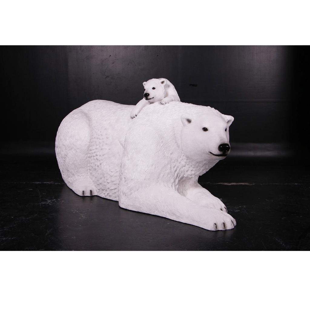 Polar Bear beeld met jong – IJsbeer Hoogte 190 cm, Verzamelen, Ophalen, Nieuw