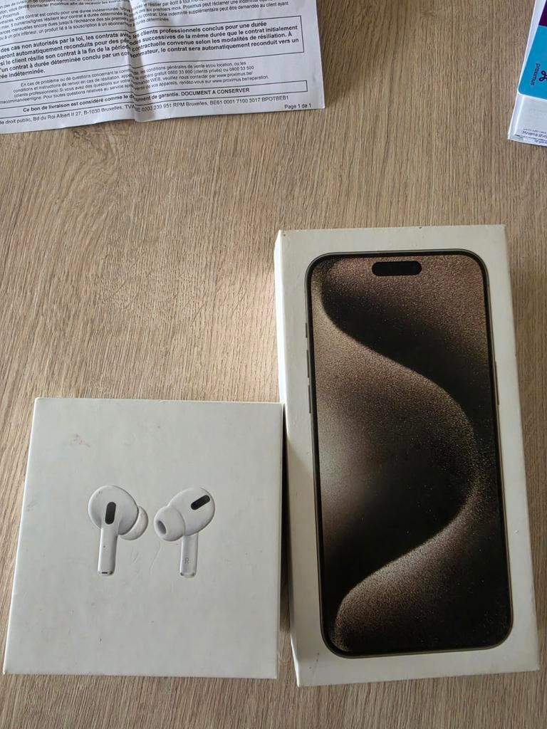 Iphone 15 pro max 256 gb + airpods, Enlèvement ou Envoi, 256 GB