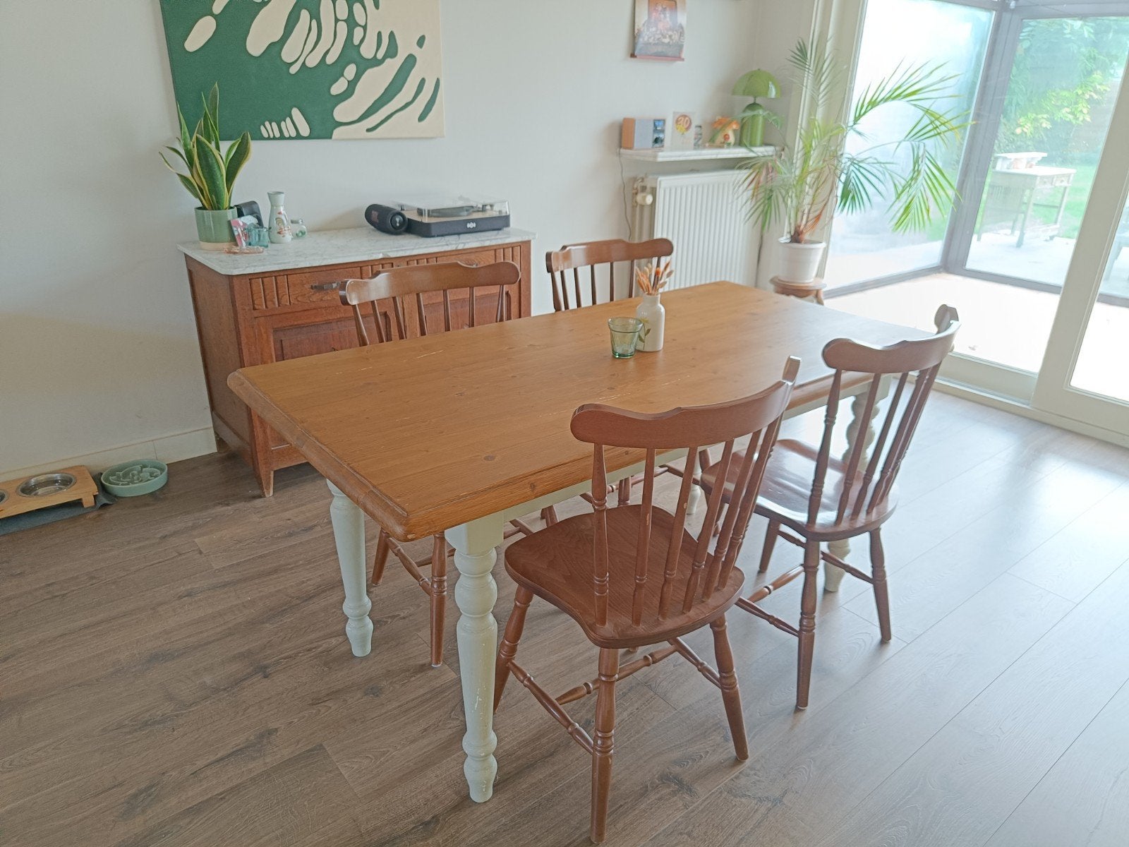 Houten tafel, Ophalen, Gebruikt, 50 tot 100 cm, Landelijk