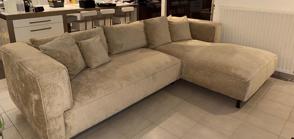 Sofa long chair fluweel, Ophalen, Zo goed als nieuw, Stof, Tijdloos